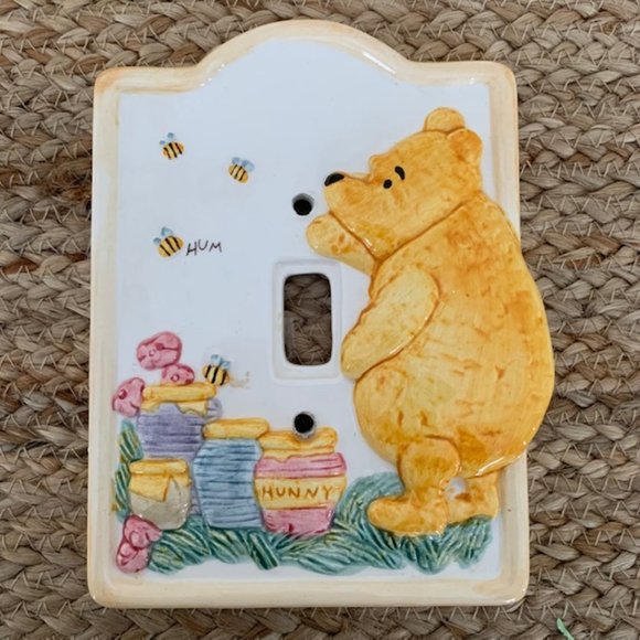 Disney Winnie the Pooh Ceramic Light Switch Plate Cover~Designed by Charpente